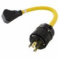 Ac Works 1.5FT L5-20P 20A Locking Plug to 30A RV Generator Adapter RVL520TT-018